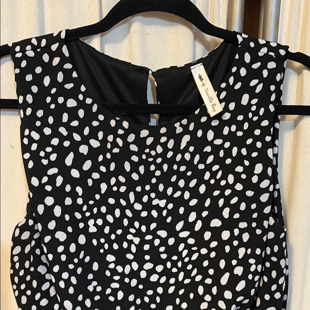 Vanilla Bay Black and White Midi Dress